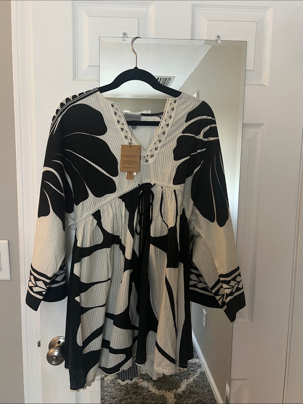 Anthropologie Black and White Mini Dress
